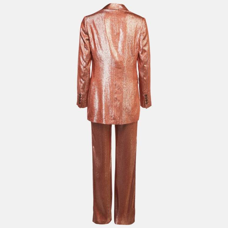 Pre Owned  Gucci Iridescent Rust Lame & Silk 3 Piece Set S/M 
