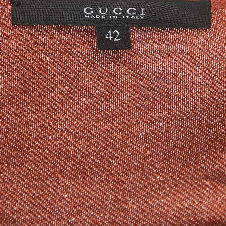 Pre Owned  Gucci Iridescent Rust Lame & Silk 3 Piece Set S/M 