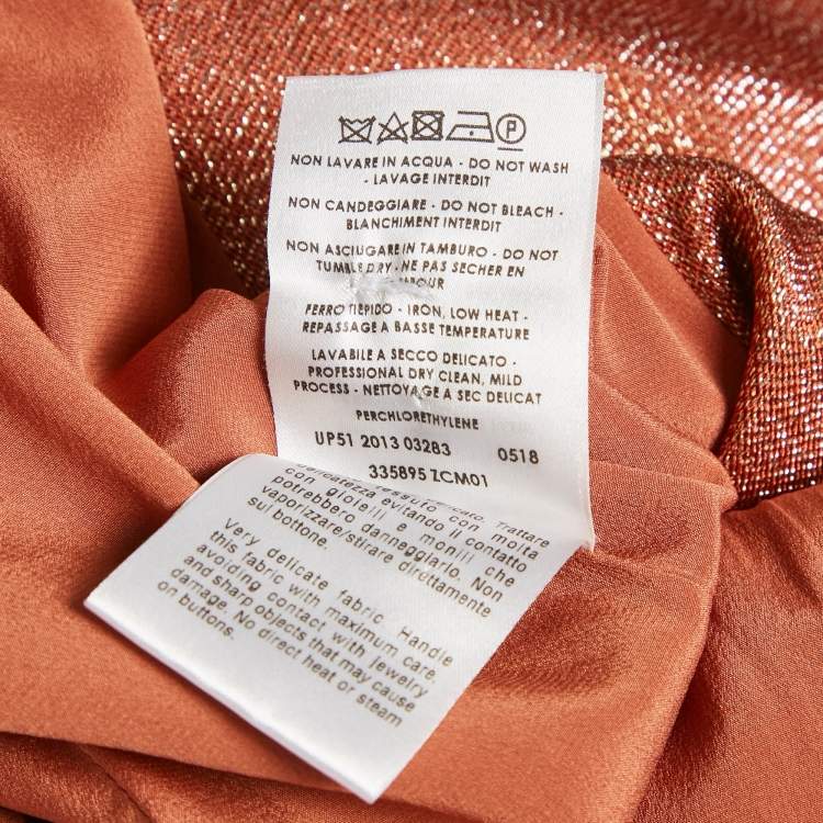 Pre Owned  Gucci Iridescent Rust Lame & Silk 3 Piece Set S/M 