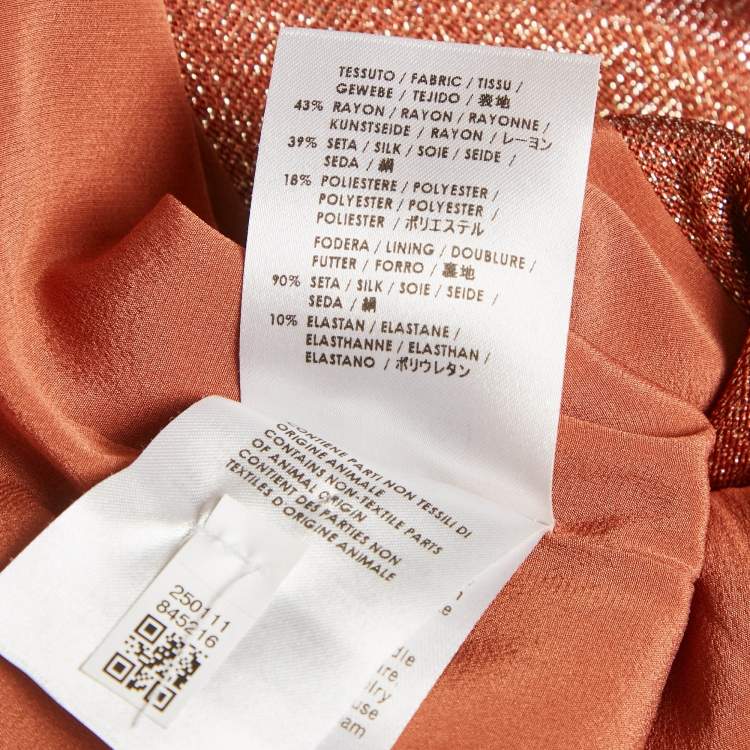 Pre Owned  Gucci Iridescent Rust Lame & Silk 3 Piece Set S/M 