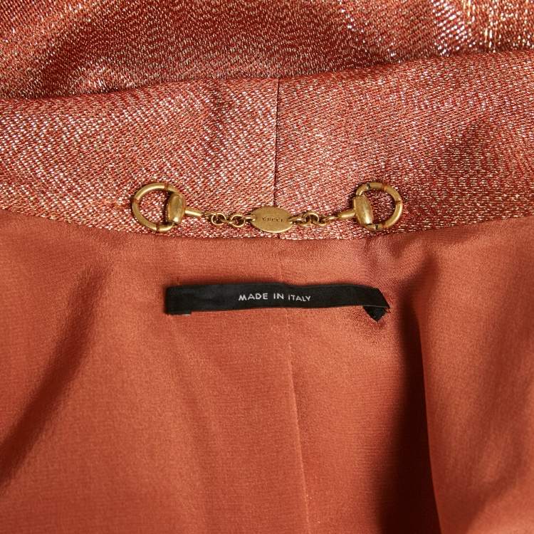 Pre Owned  Gucci Iridescent Rust Lame & Silk 3 Piece Set S/M 