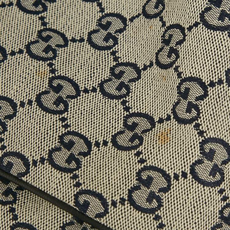 Pre Owned Gucci Blue GG Supreme Jacquard Button Detail Knee-Length Skirt S