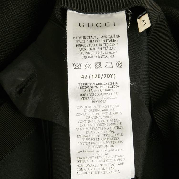 Pre Owned Gucci Black Viscose Pleat Front Trousers M 