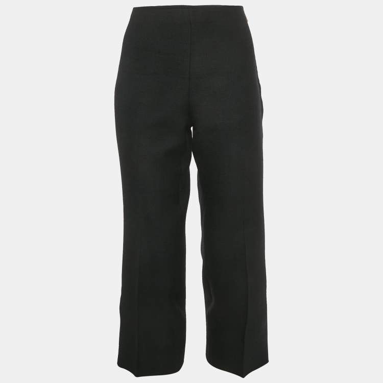 Pre Owned Gucci Black Viscose Pleat Front Trousers M 