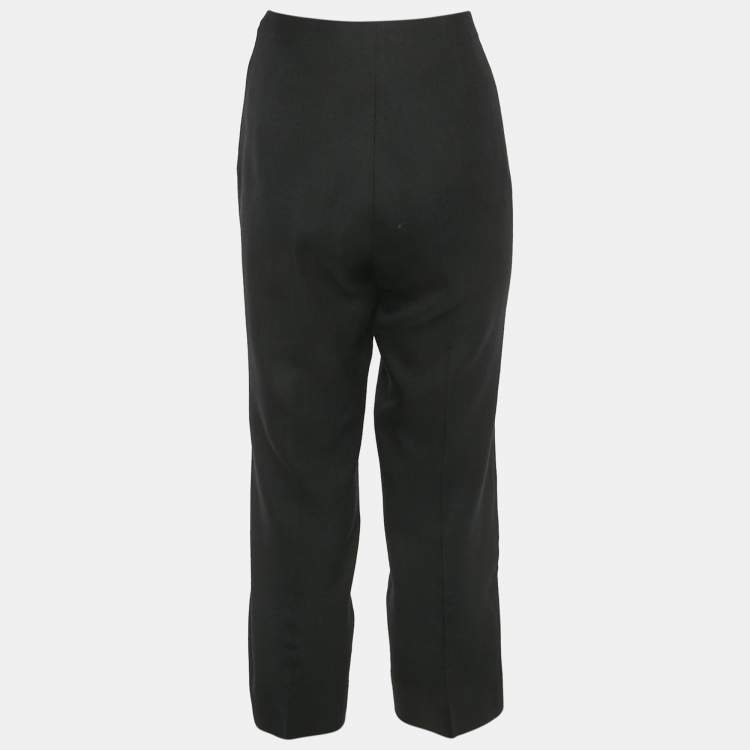 Pre Owned Gucci Black Viscose Pleat Front Trousers M 