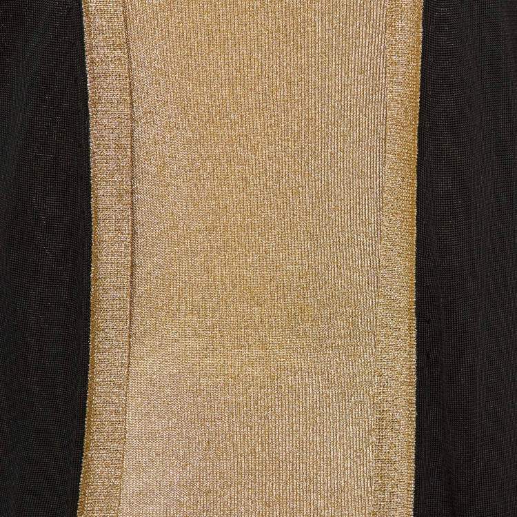 Pre Owned Gucci Black/Gold Knit Sleeveless Top & Cardigan Set S/M