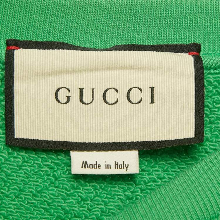Pre Owned Gucci Green Sexiness Print Cotton Sweatshirt S