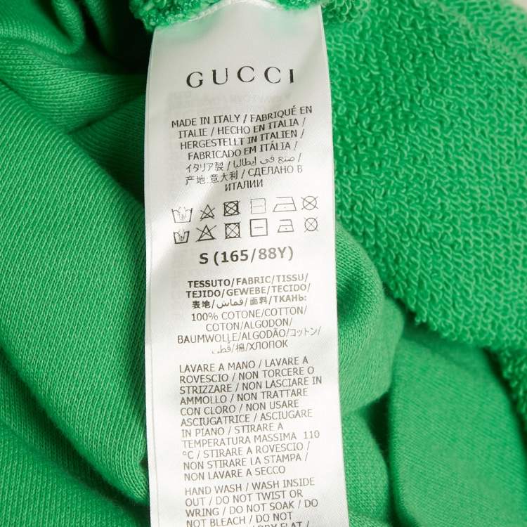 Pre Owned Gucci Green Sexiness Print Cotton Sweatshirt S