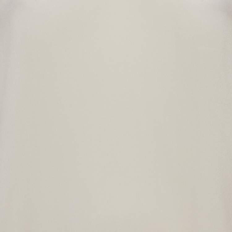 Pre Owned Gucci Off-White Silk Round Neck Top S