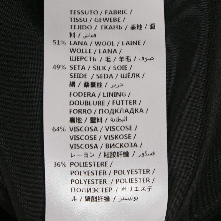 Pre Owned Gucci Black Wool Silk Logo Detail Mini Skirt S