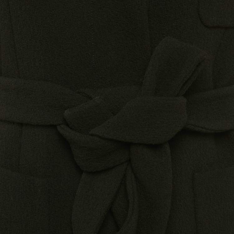 Pre Owned Gucci Black Wool Belted Jacket S