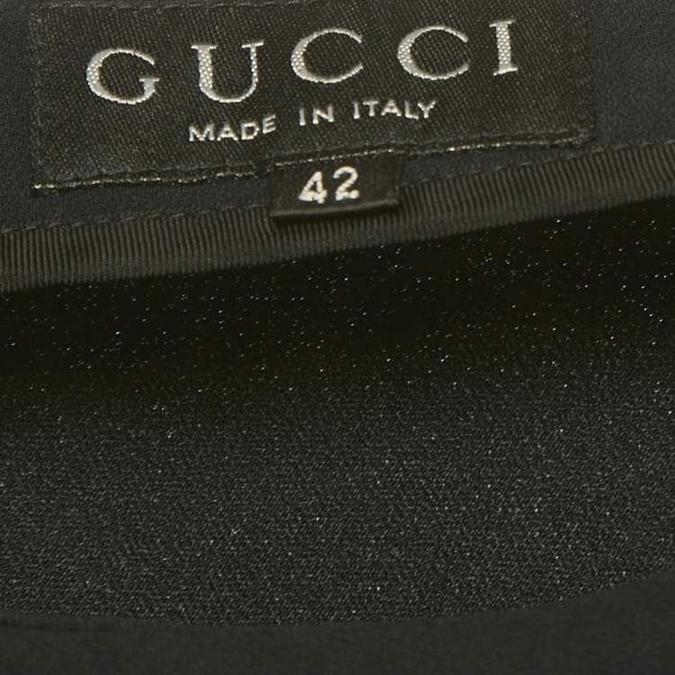 Pre Owned Gucci Black Sateen Flared Maxi Skirt M