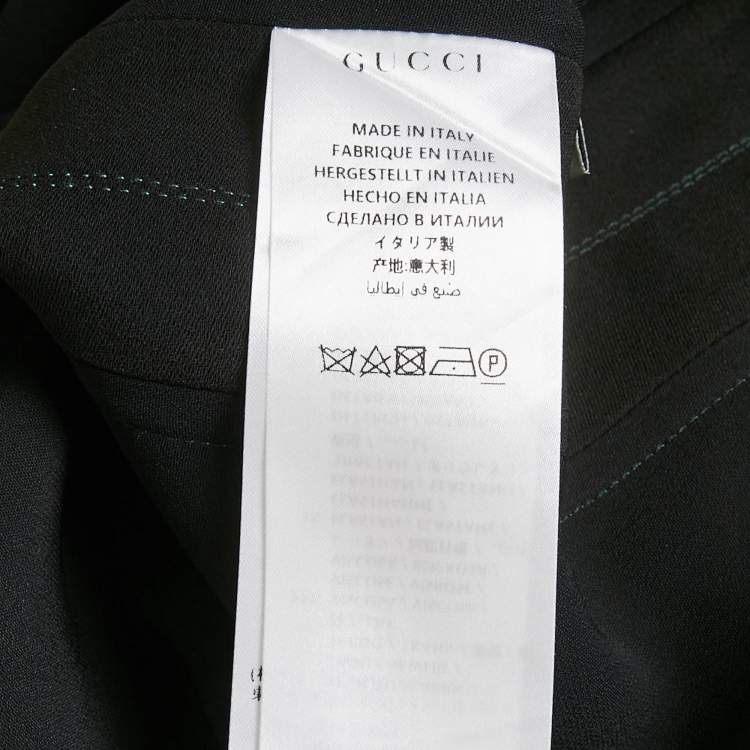 Pre Owned Gucci Black Web Trim Crepe Shift Dress XL