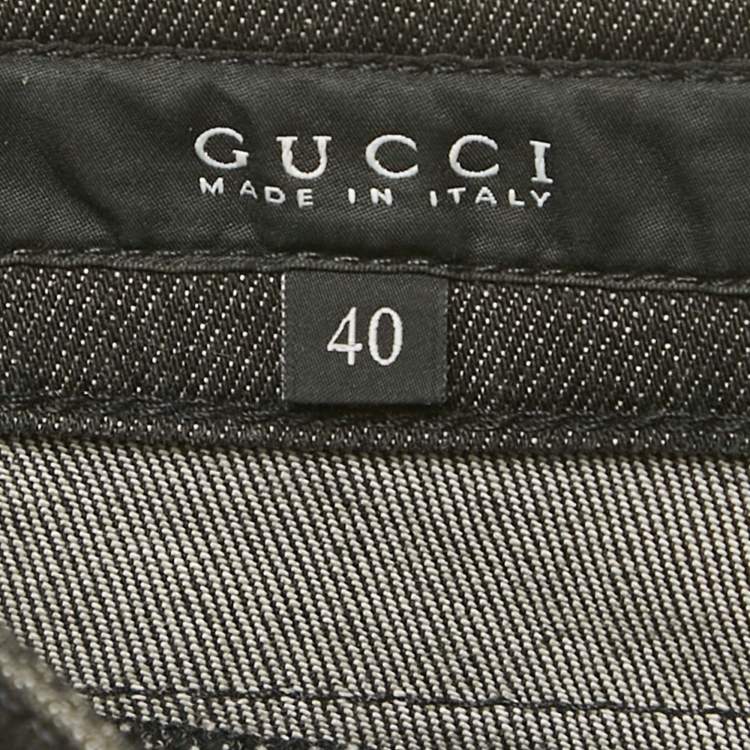 Pre Owned بنطلون جينز غوتشي فيوسوكس دِينِم أسود صغير