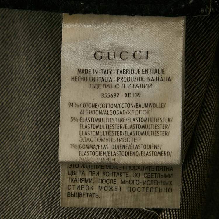 Pre Owned بنطلون جينز غوتشي فيوسوكس دِينِم أسود صغير