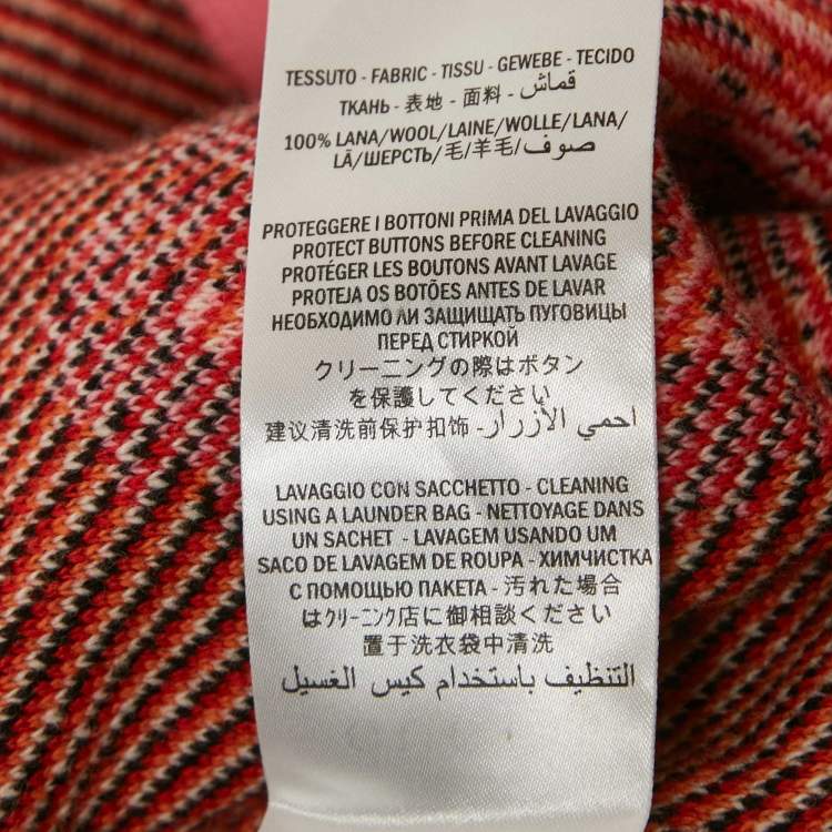 Pre Owned Gucci Pink Tiger Intarsia Wool Oversized Cardigan S