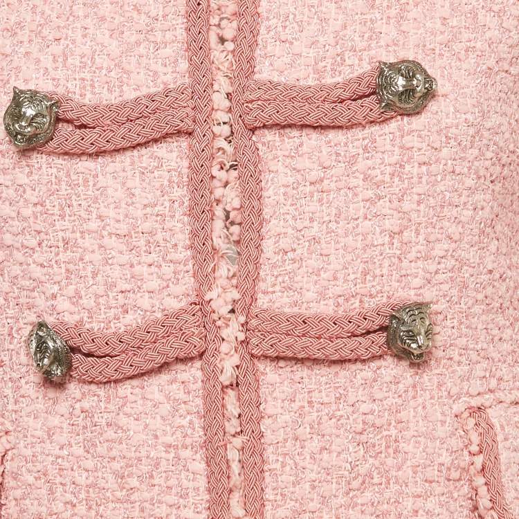 مملوكة مسبقًا Gucci Pink Tweed Button Front Jacket S