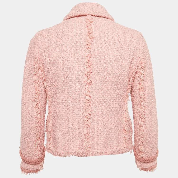 مملوكة مسبقًا Gucci Pink Tweed Button Front Jacket S