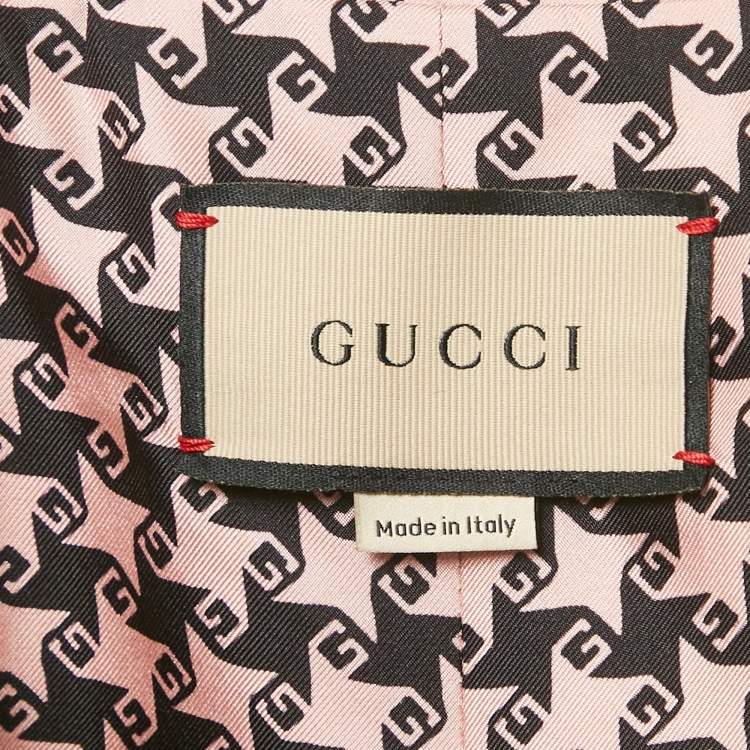 Pre Owned Gucci Pink & Black Tweed Oversized Blazer M