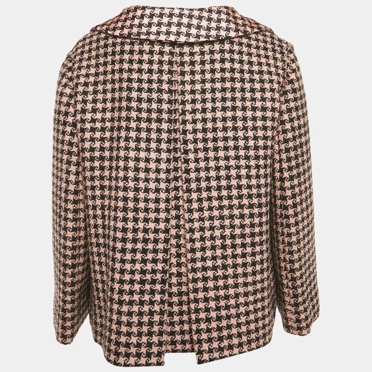Pre Owned Gucci Pink & Black Tweed Oversized Blazer M