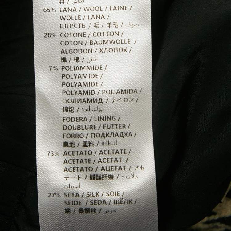 Pre Owned Gucci Black /White Houndstooth Wool Blend Playsuit M