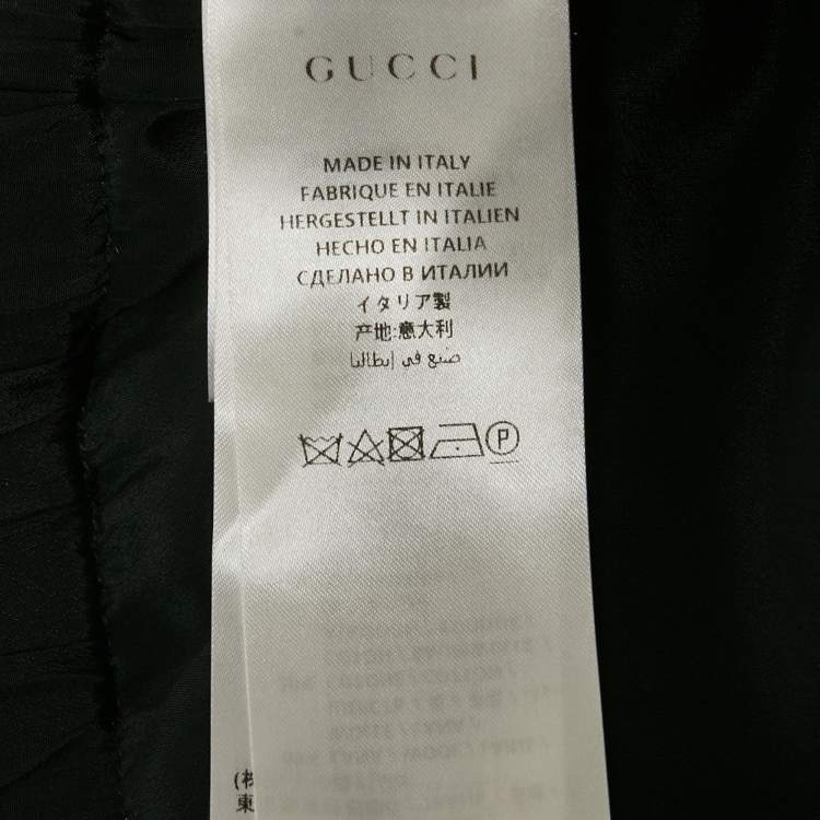 Pre Owned Gucci Black /White Houndstooth Wool Blend Playsuit M