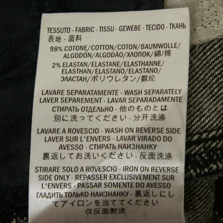 Pre Owned Gucci Black Washed Embellished Denim Shorts M Waist 30" 