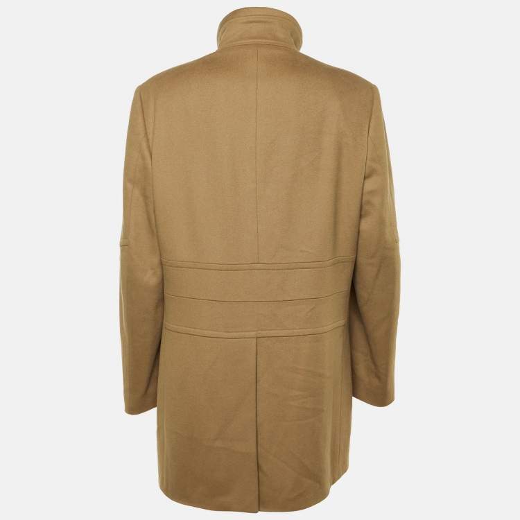 Pre Owned Gucci Brown Wool Button Front Mid Length Coat XL