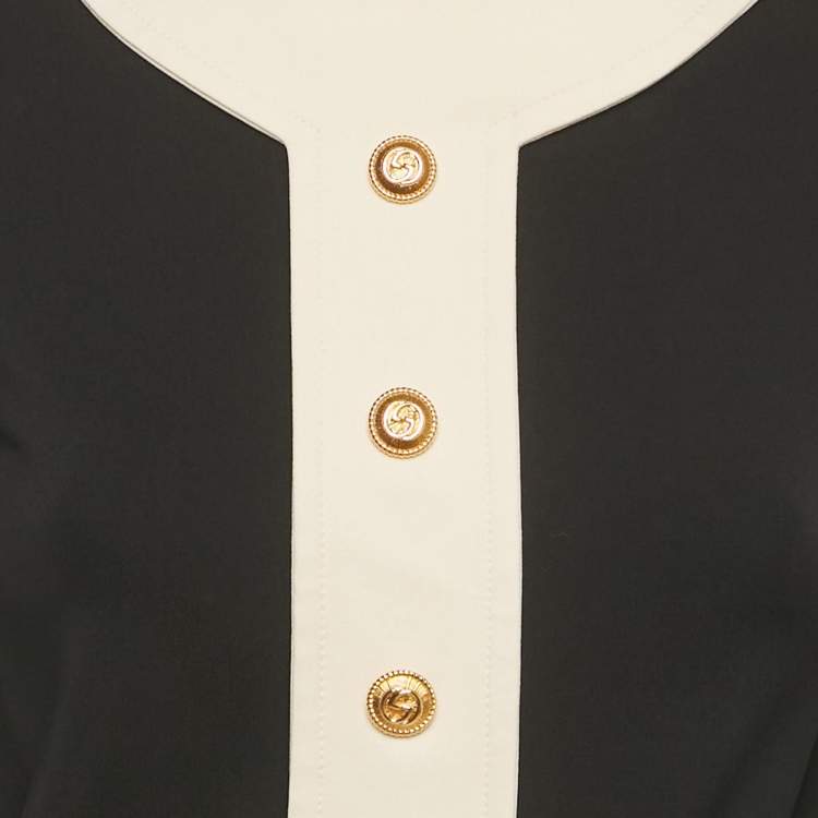 Pre Owned Gucci Black Stretch Crepe Shift Dress XS