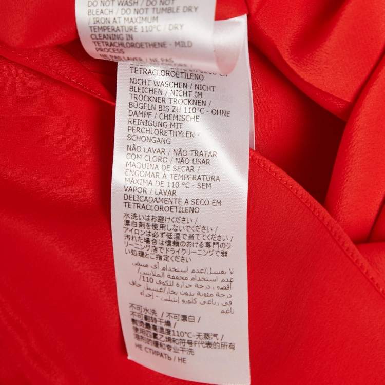 Pre Owned Gucci Red Lace Trim Tweed Shift Dress S