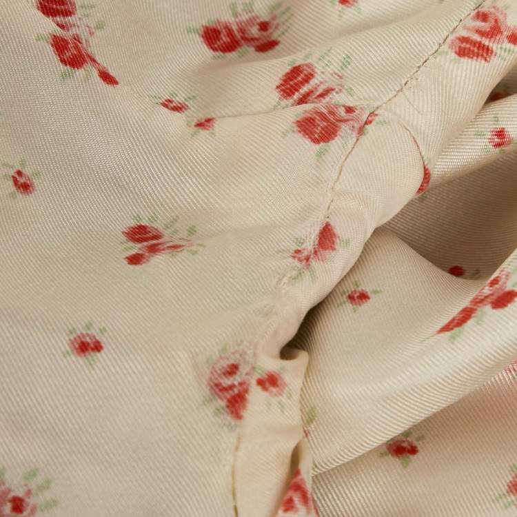 Pre Owned Gucci Blue Logo Patch Tweed Long Jacket S