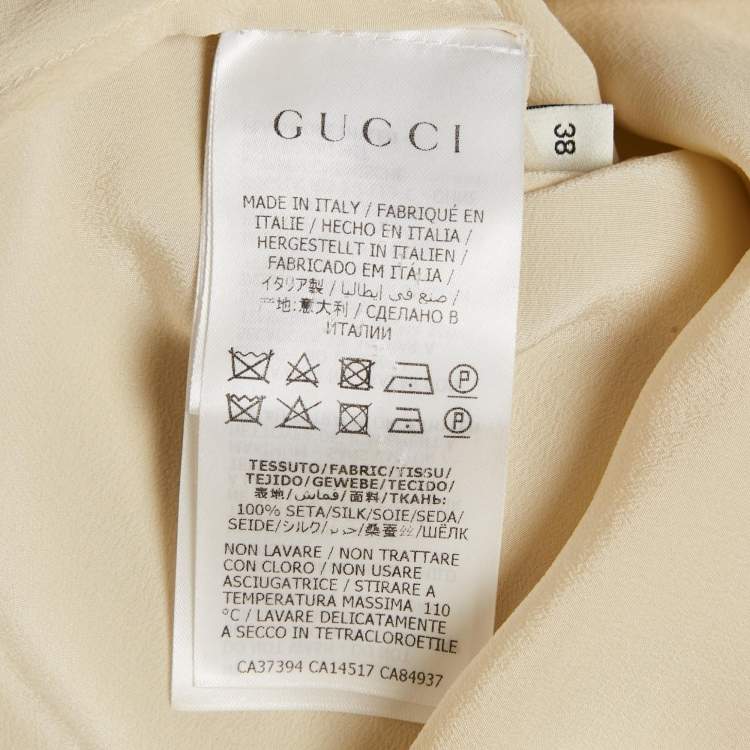 Pre Owned Gucci Cream Silk Button Down Shirt S