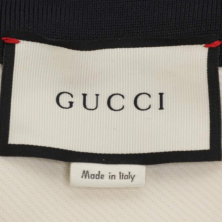 Pre Owned Gucci Cream Contrast Trim Knit Jacket XXS