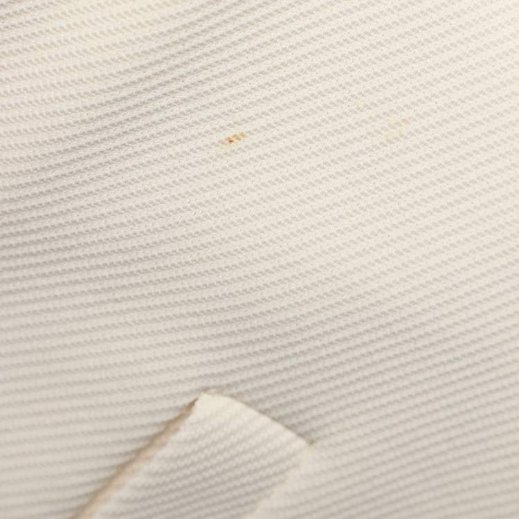 Pre Owned Gucci Cream Contrast Trim Knit Jacket XXS