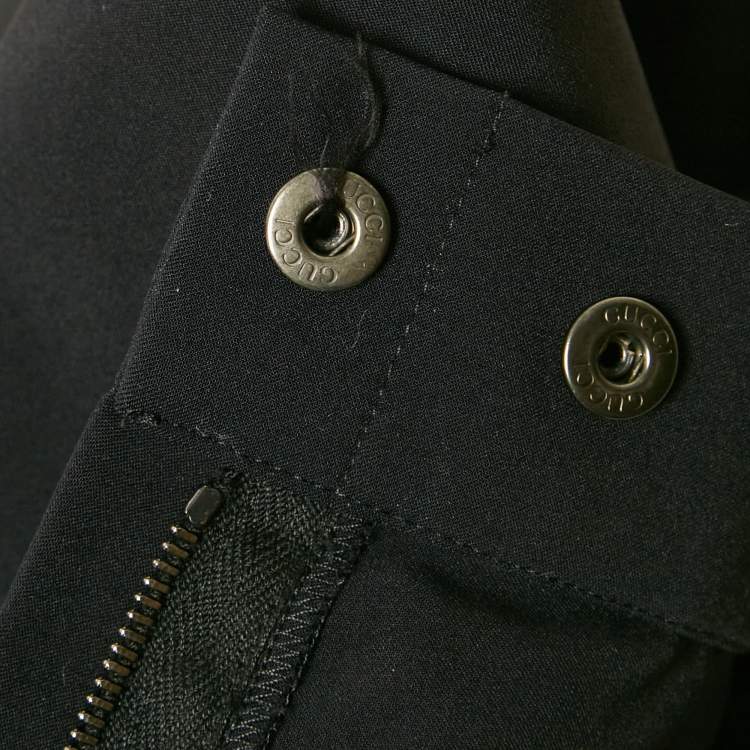 Pre Owned Gucci Black Web Trim Waist Jersey Leggings M