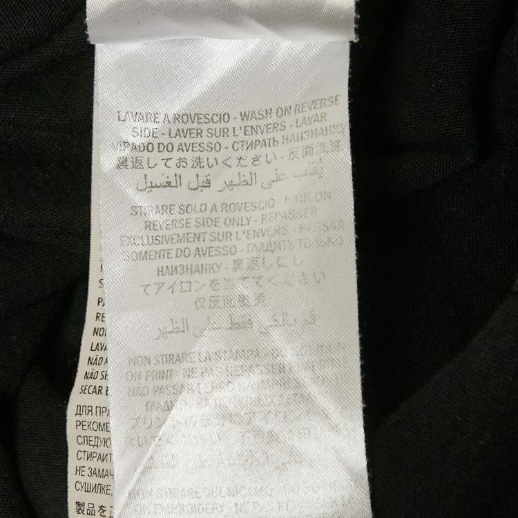 Pre Owned Gucci Black Vintage Print Jersey Distressed T-Shirt M