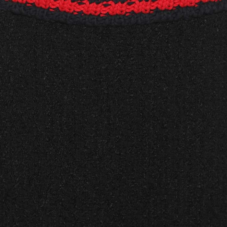 Pre Owned تنورة غوتشي تويد  أسود متوسطة الطول مقاس وسط (ميديوم)