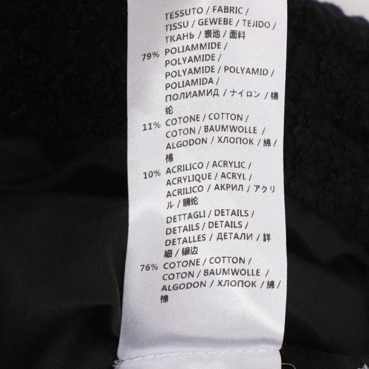 Pre Owned تنورة غوتشي تويد أسود متوسطة الطول مقاس وسط (ميديوم)