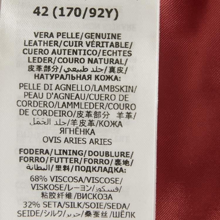 مملوكة مسبقًا Gucci Red Leather Tailored Single Breasted Blazer M