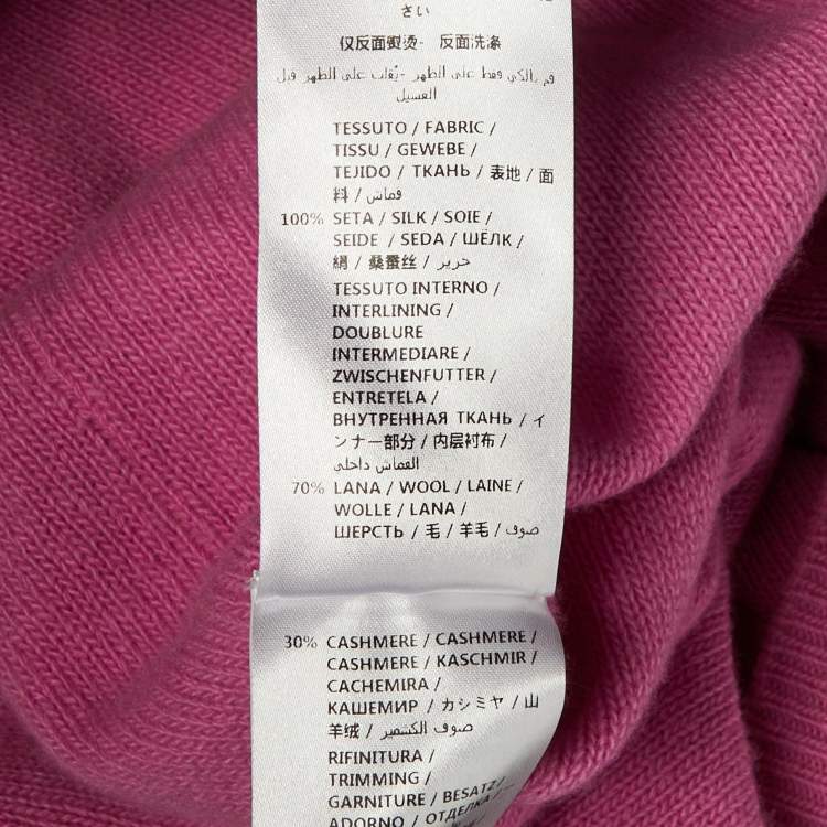 Pre Owned Gucci Pink Carillon Print Silk & Wool Reversible Cardigan L