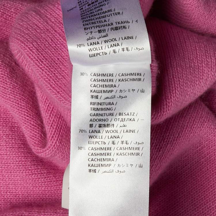 Pre Owned Gucci Pink Carillon Print Silk & Wool Reversible Cardigan L