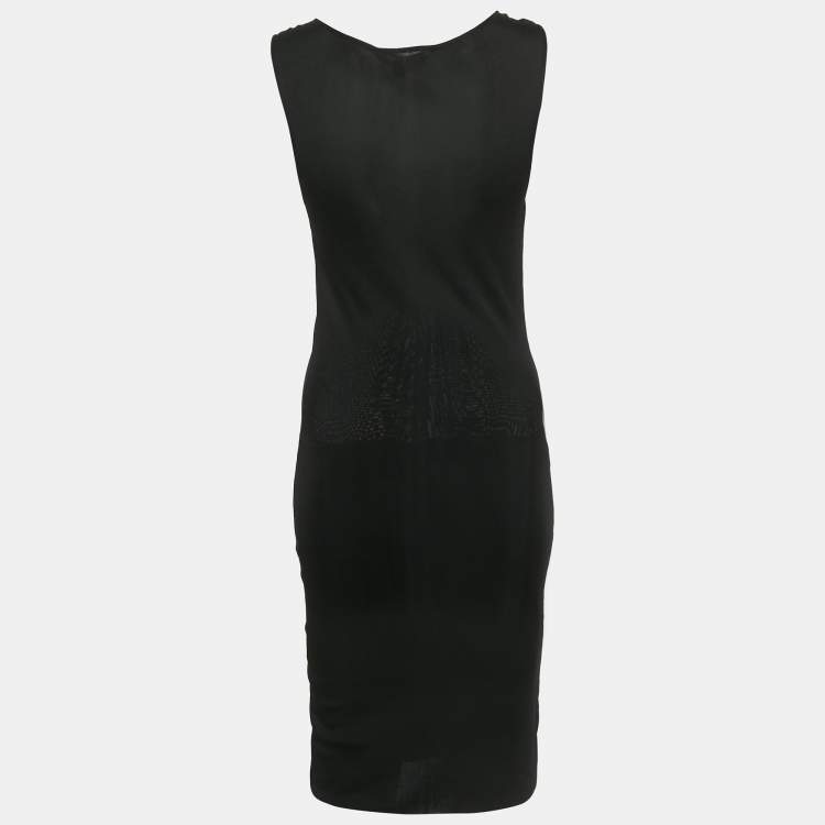 Pre Owned Gucci Black Jersey Detail Metal Detail Short Dress S