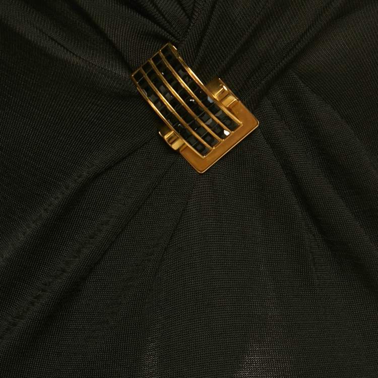 Pre Owned Gucci Black Jersey Detail Metal Detail Short Dress S