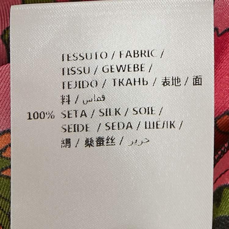 Pre Owned Gucci Pink/Purple Floral Print Silk Pleated Midi Skirt M