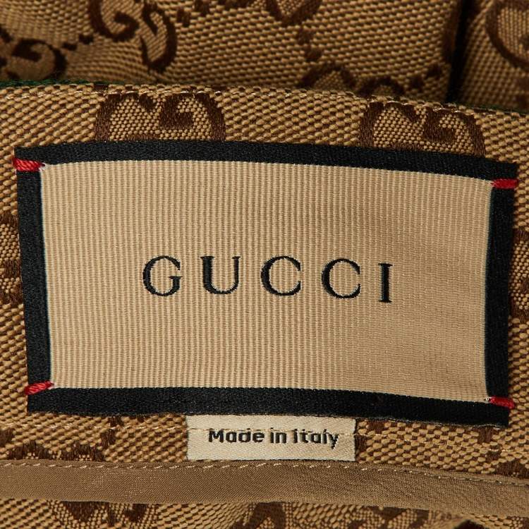 Pre Owned Gucci Brown GG Canvas Midi Skirt L