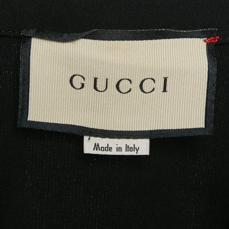 Pre Owned Gucci Black Neck-Tie Stretch Crepe Mini Dress S