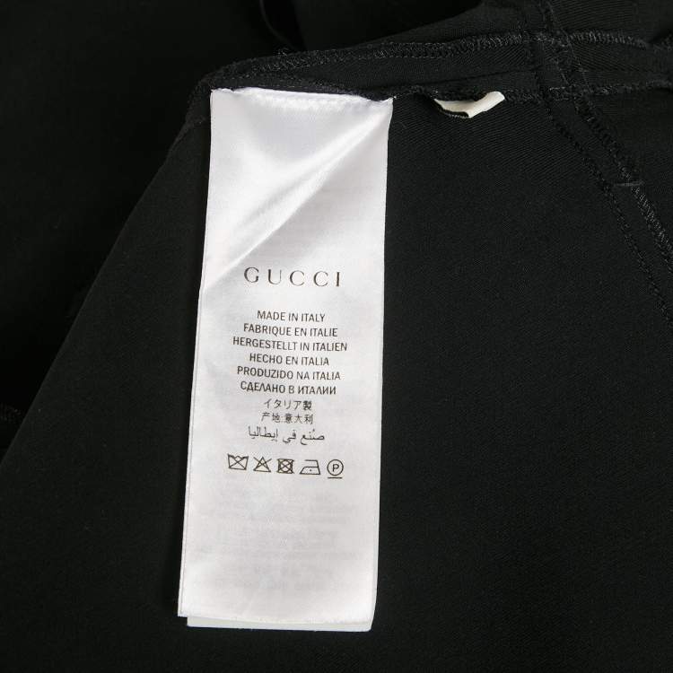 Pre Owned Gucci Black Neck-Tie Stretch Crepe Mini Dress S