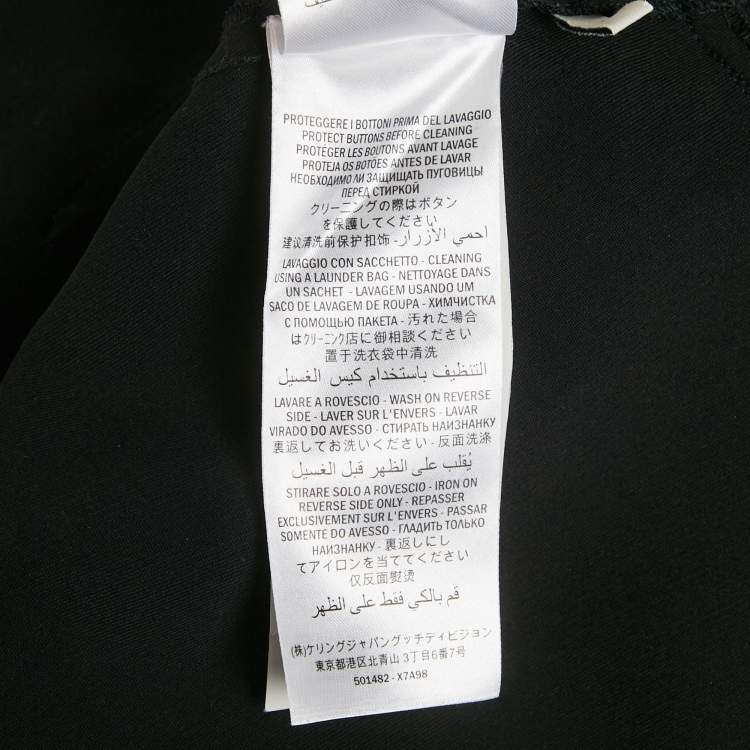 Pre Owned Gucci Black Neck-Tie Stretch Crepe Mini Dress S