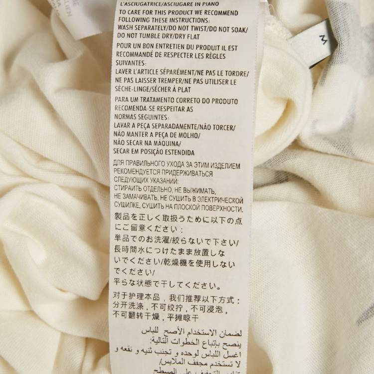 Pre Owned Gucci Cream Printed Jersey T-Shirt M