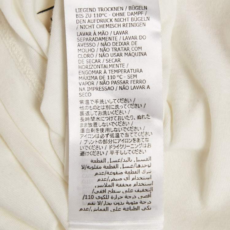 Pre Owned Gucci White Printed Jersey Crewneck T-Shirt S
